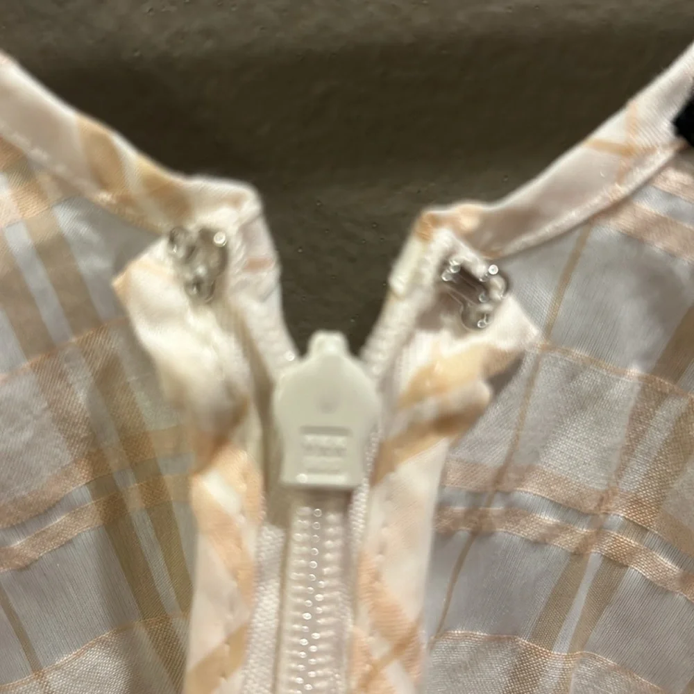 J crew plaid cropped top with puff sleeves size 2